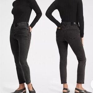 🎻EVERLANE High rise slim straight off black /gray size 28 GUC
